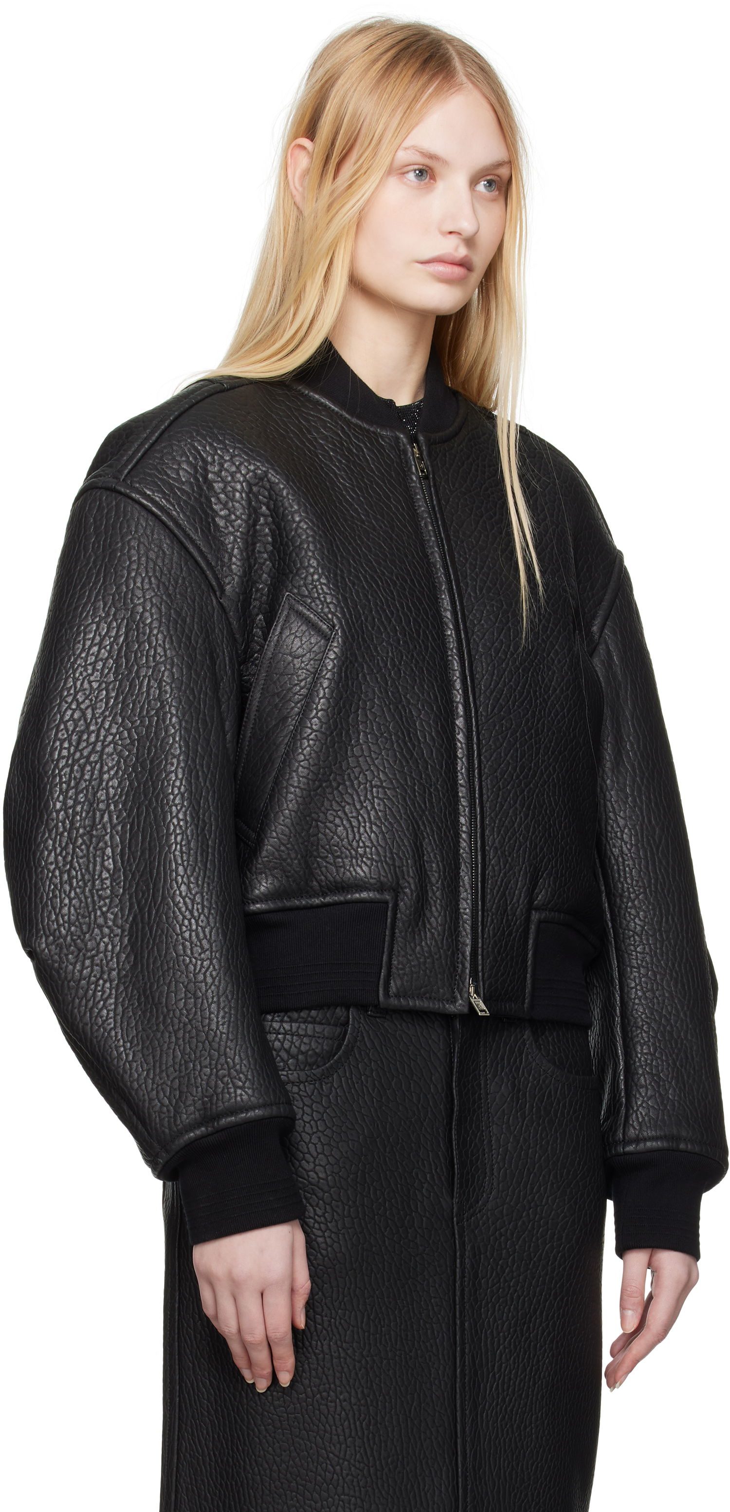 Bomber jakna Alexander Wang Alexander Wang Cropped Leather Bomber Jacket Crna | 1WC1252627, 1