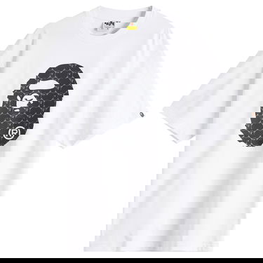 Majica kratkih rukava BAPE A Bathing Ape Collegeonogram Ape Head Relaxed Fit T-Shirt, Size Large Bijela | 001TEL301334M-WHT, 0