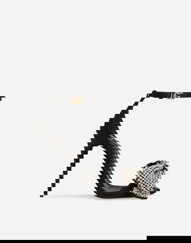 Tenisice i cipele Dolce & Gabbana Satin Sandals With Rhinestone Embellishment Crna | CR1793A9S438S488, 0