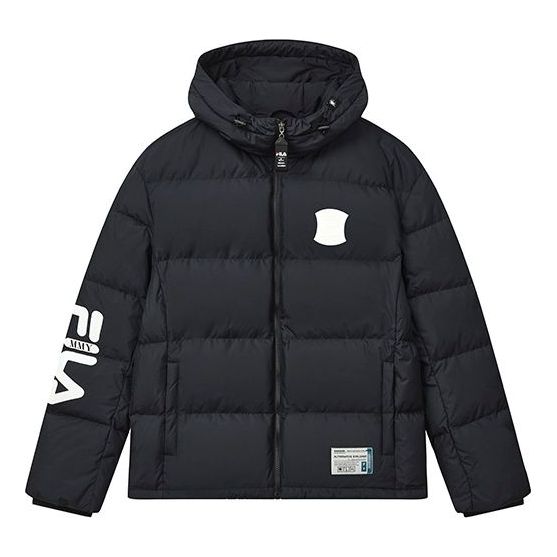 Pernata jakna FILA Oversized Hooded Down Jacket by MIHARA YASUHIRO Crna | F11M243904F-BK