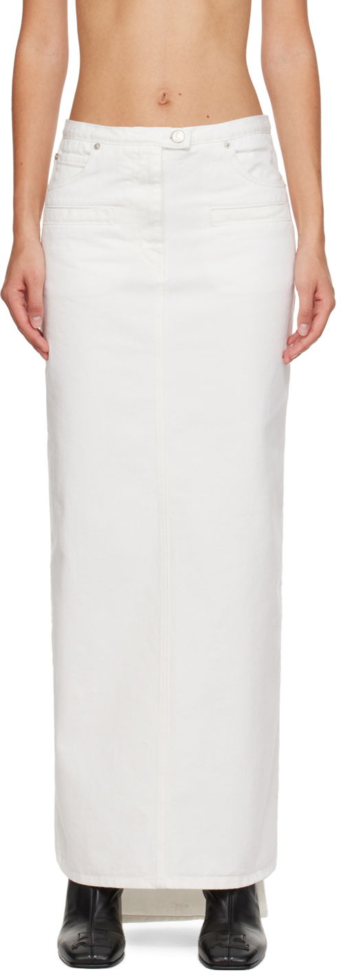 Suknja Courrèges Courrèges Seven-Pocket Denim Maxi Skirt Bijela | 423DJU124DE0025