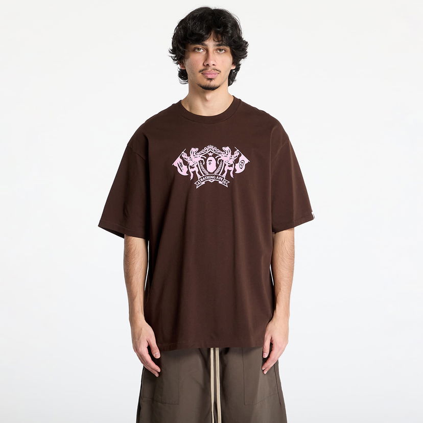 Majica kratkih rukava BAPE A BATHING APE College Logo Relaxed Fit Tee Smeđa | 001TEL301316MBRW