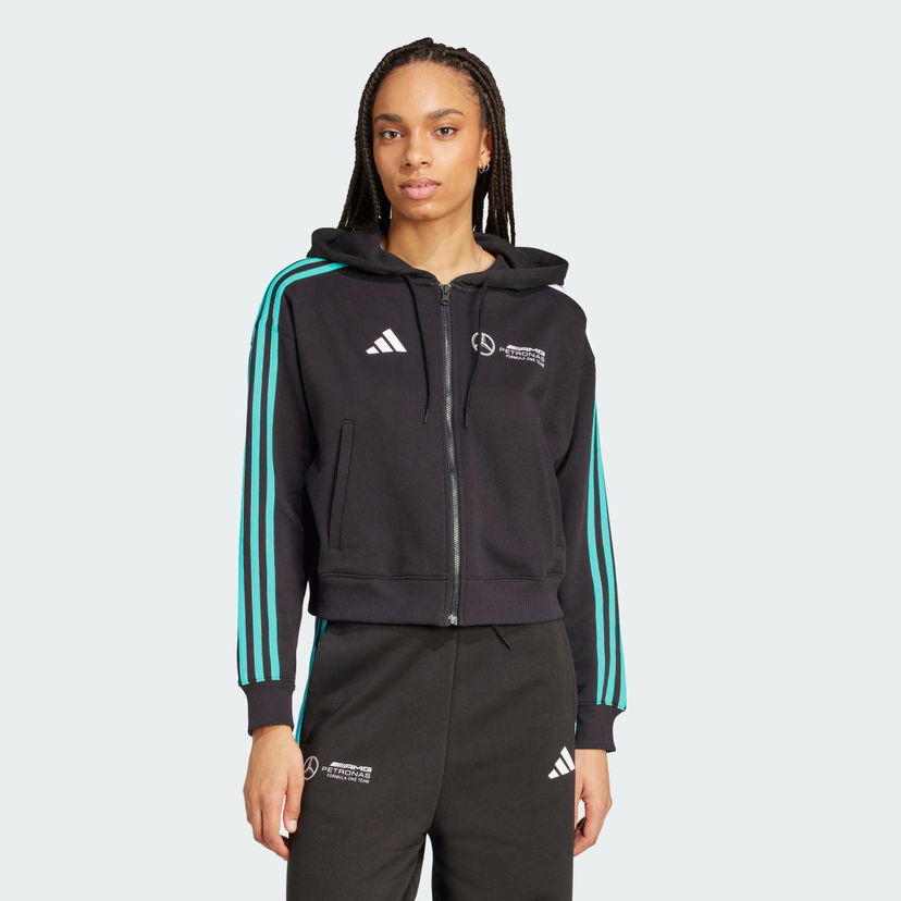 Dukserice adidas Performance Mercedes - AMG Petronas Formula One Team DNA Full Zip Hoodie Crna | JV5436