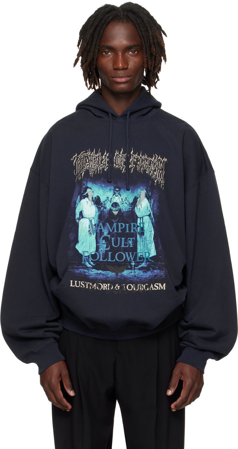 Dukserice VETEMENTS Vetements Cradle of Filth 'Vampire Cult' Oversized Hoodie Tamnoplava | UCF76HD700N