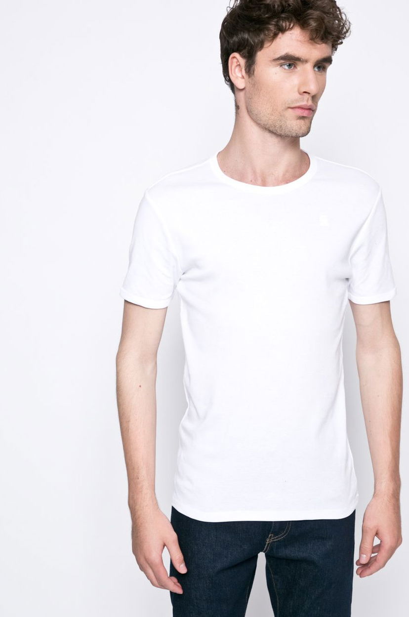Majica kratkih rukava G-Star Raw 2-Pack of Basic Crew Neck T-Shirts Bijela | D07205.124.110
