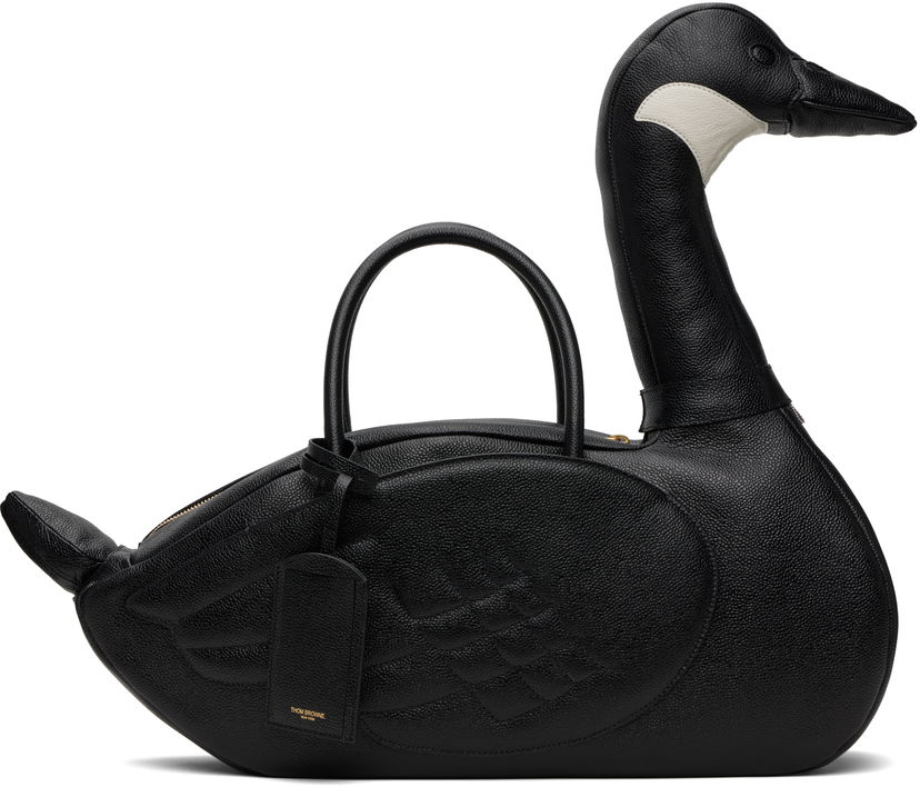 Ručna torbica Thom Browne Thom Browne Pebble Grain Goose Bag Crna | UAG227A-00198