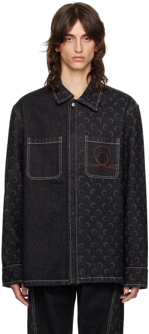 Jakna Marine Serre Moon Laser Denim Jacket Crna | MSI033A RDEN0001