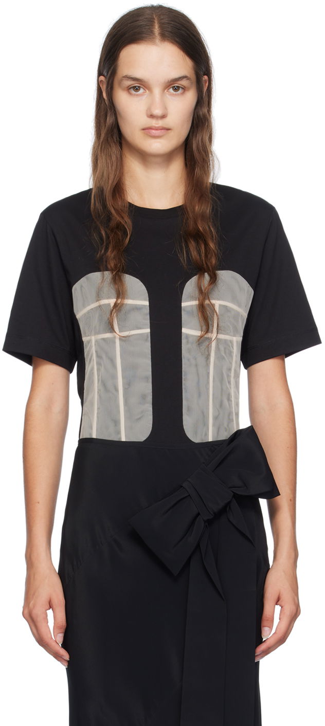 Haljina Simone Rocha Simone Rocha Paneled Bust T-Shirt Crna | 5290 0553
