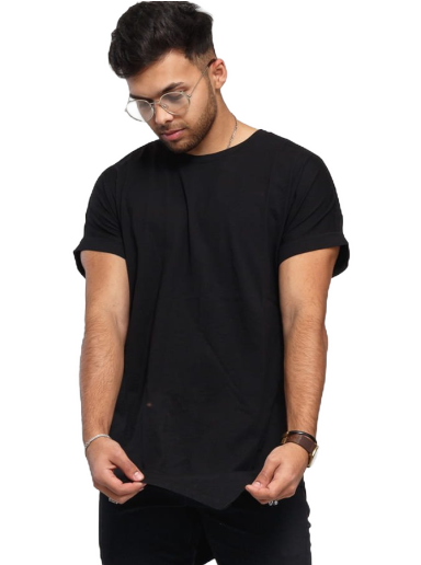 Majica kratkih rukava Urban Classics Asymetric Long Tee Crna | tb1227 black