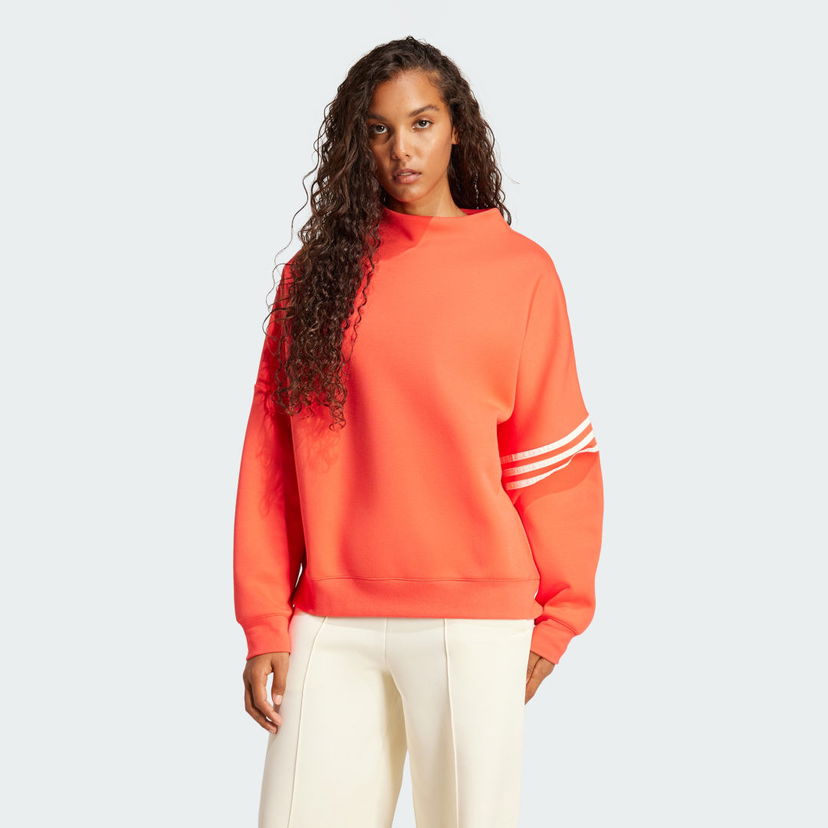 Dukserice adidas Performance Oversized Mock Neck Sweatshirt Narančasta | JI8521