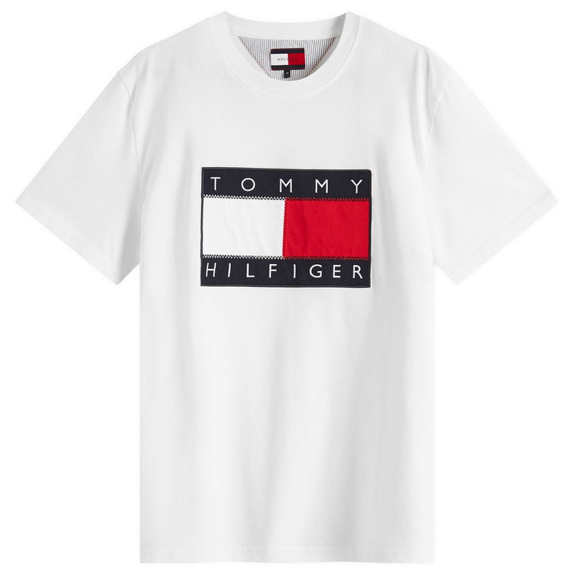 Majica kratkih rukava Tommy Hilfiger Tommy Jeans Men's Sailing Flag T-Shirt, Size Large Bijela | MN0MN00011YBL