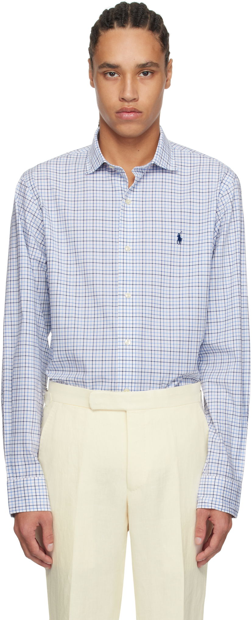 Košulja Polo by Ralph Lauren Ralph Lauren Classic Fit Tattersall Stretch Shirt Plava | 710966423001