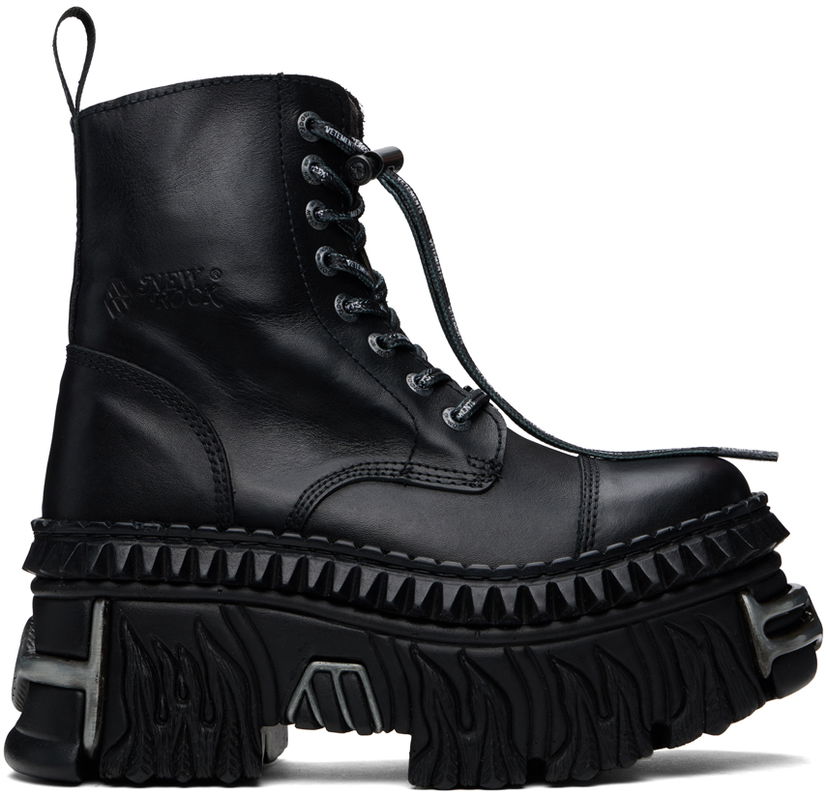 Tenisice i cipele VETEMENTS VETEMENTS New Rock Edition Combat Boots Crna | UE64BO220B
