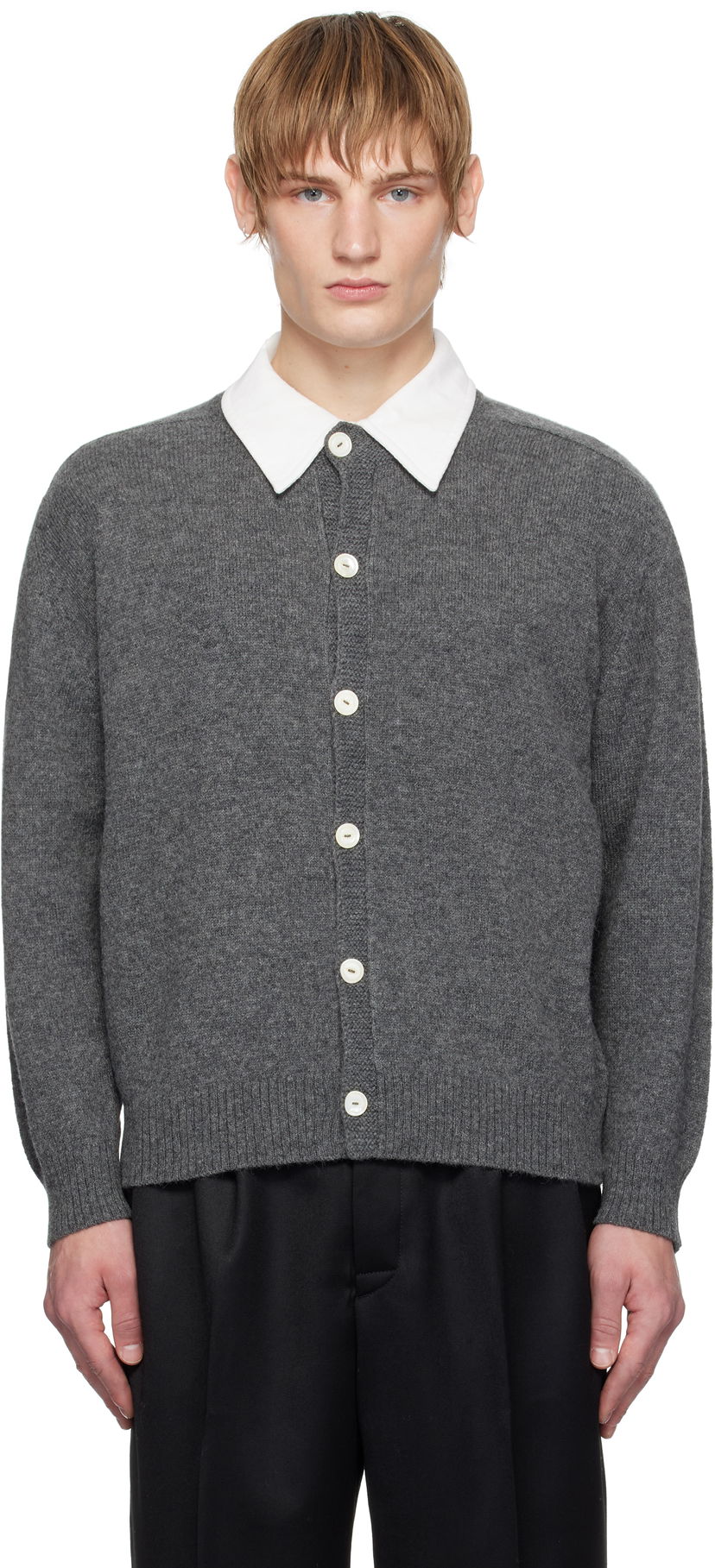 Džemper Bode Wool Knit Cardigan Siva | MRF24KT037
