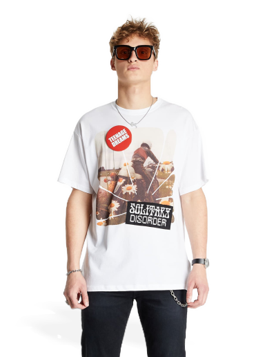 Majica kratkih rukava RAF SIMONS Big Fit T-Shirt Solitary Disorder Bijela | 211-M120-19001-0010