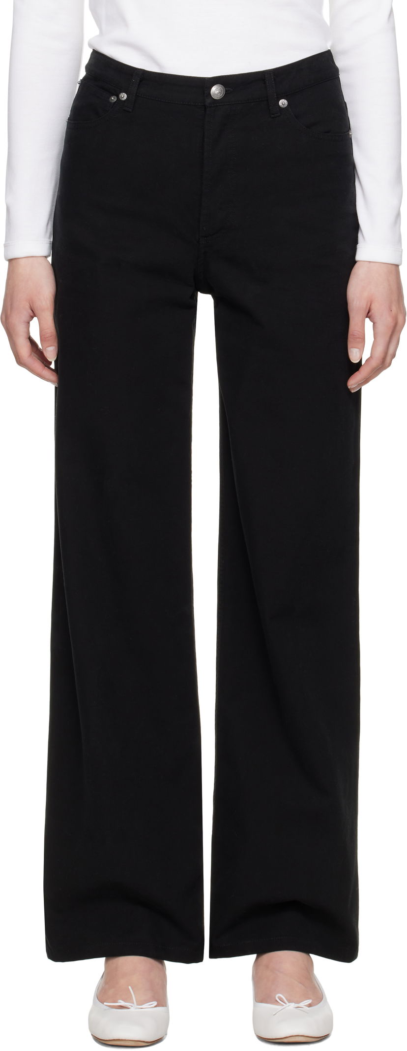 Jeans A.P.C. A.P.C. Elisabeth Wide-Leg Jeans Crna | COGBJ-F09181