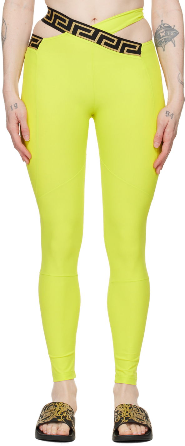 Tajice Versace Versace Greca Border Leggings Žuta | 1008681_1A06229_2Y870