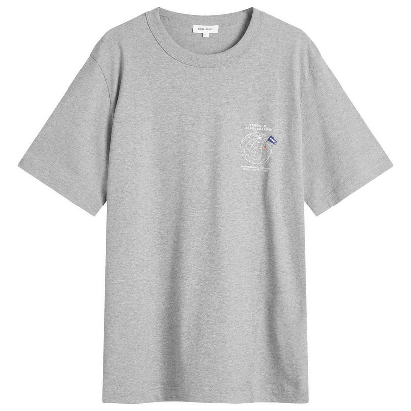 Majica kratkih rukava NORSE PROJECTS Norse Projects Holger Globe Print T-Shirt, Size Large Siva | N01-0682-1500