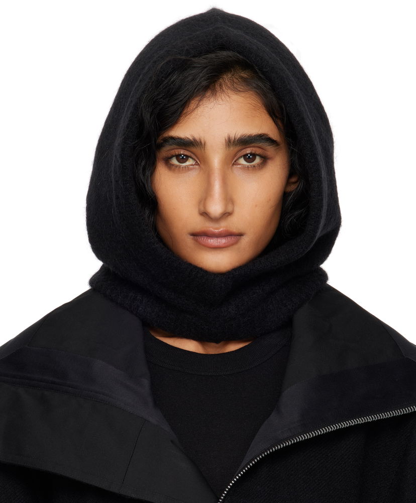 Šešir Rick Owens Rick Owens Alpaca Knit Hood Crna | RP02E4481 KWP