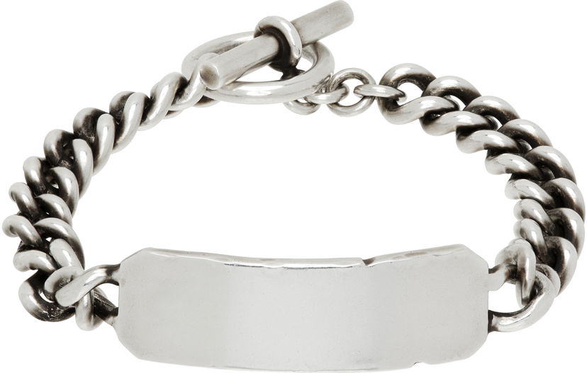Narukvica Ann Demeulemeester Ann Demeulemeester Silver-Tone Quote Chain Bracelet Metalik | B0013095-JW020-070