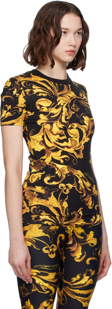 Majica kratkih rukava Versace Versace Jeans Couture Barocco Jersey T-shirt Crna | E79HAH608_EJS504, 1