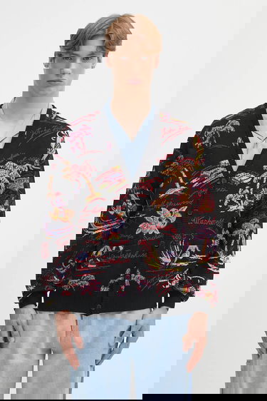 Džemper WACKO MARIA Wacko Maria Jacquard Cardigan Crna | 25SS.WMK.KN20, 0