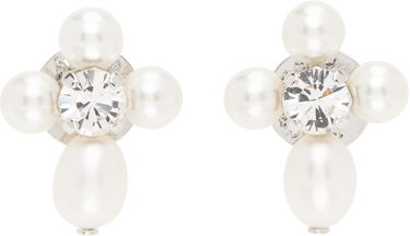 Naušnice Simone Rocha Simone Rocha Pebble Pearl Crystal Cluster Drop Earrings Bijela | ERG535 0913, 0
