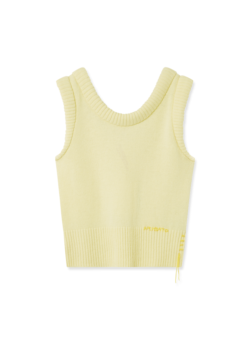 Prsluk AXEL ARIGATO Marla Cropped Sleeveless Knit Vest with Side Detail Žuta | A3356003
