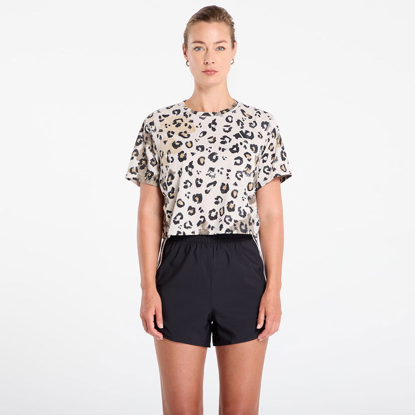 Crop top adidas Performance Adidas Workout Essentials Printed Cropped T-Shirt Bež | JY4604