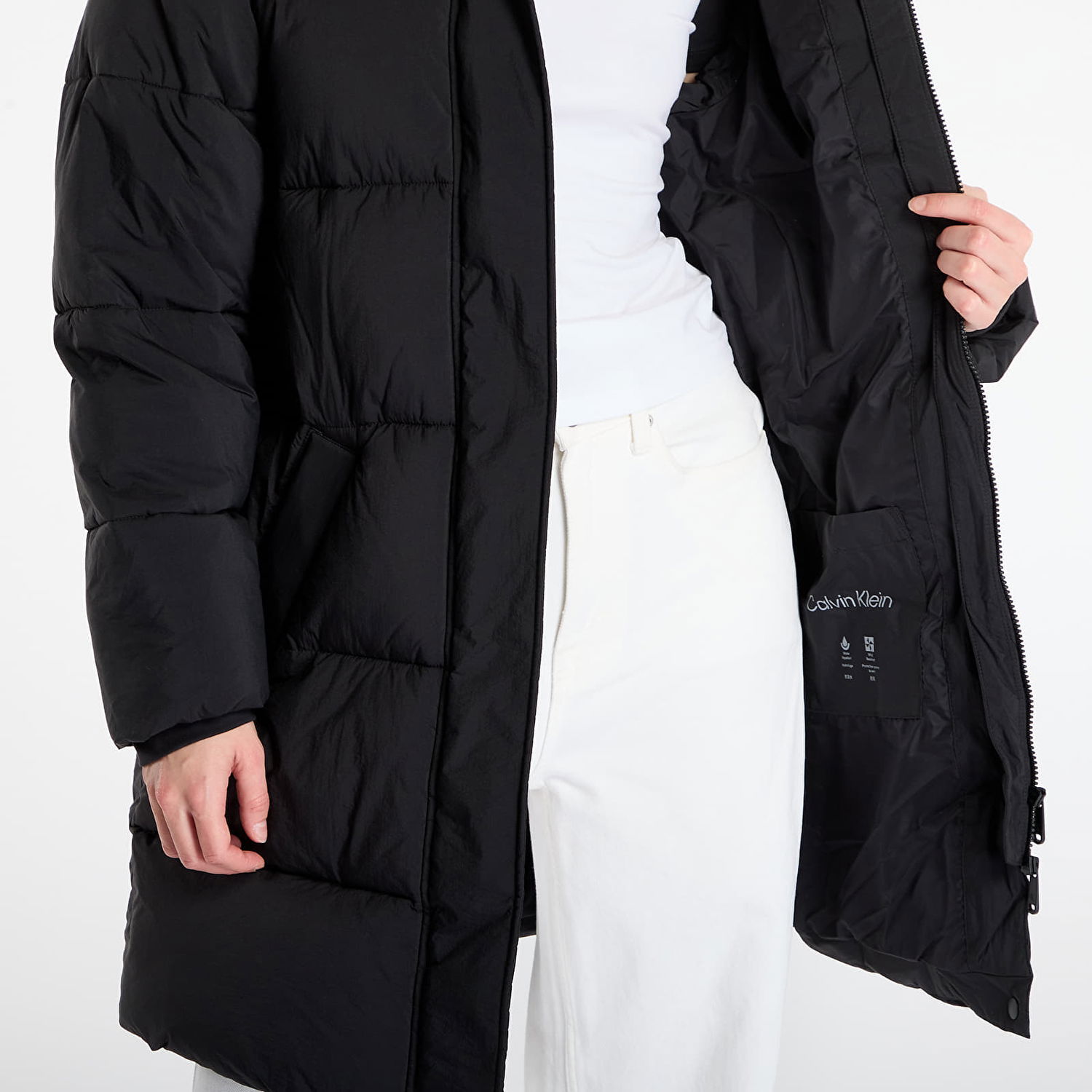 Pernata jakna CALVIN KLEIN Calvin Klein Jeans Belted Midweight Coat Crna | LV047D508G UB1, 1