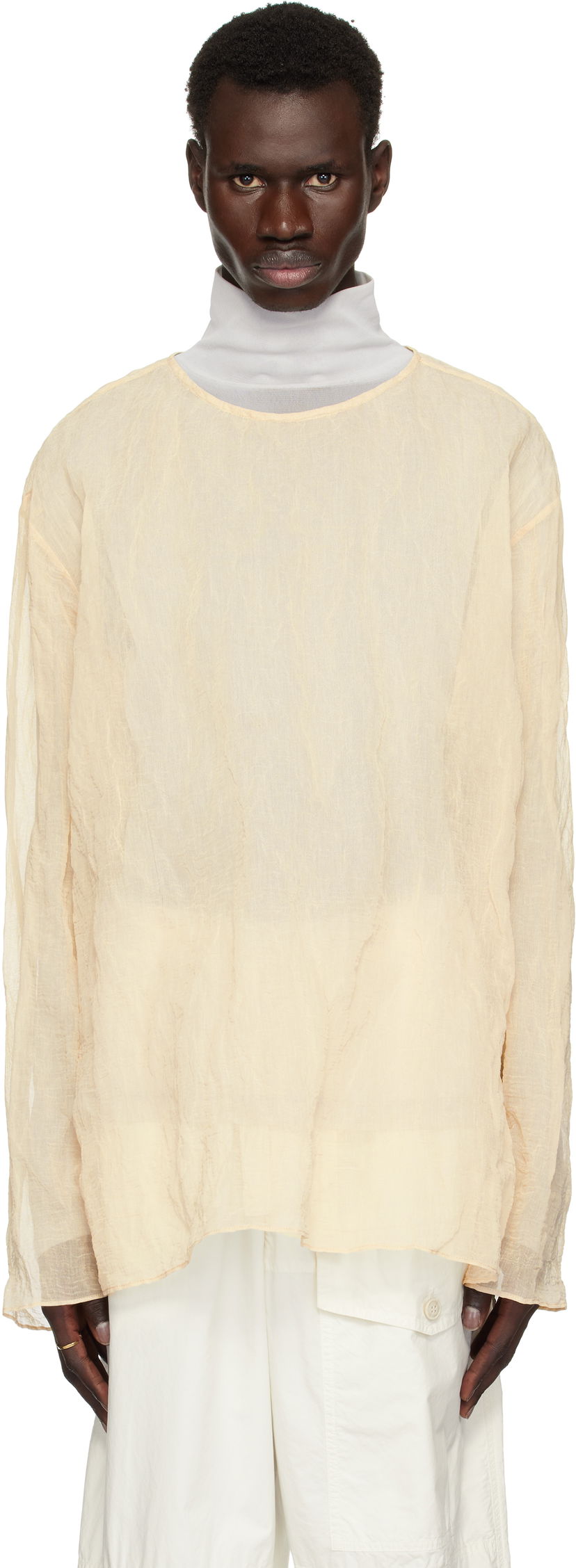 Džemper Dries Van Noten Dries Van Noten Long Sleeve Top Bež | 251-020740-1265