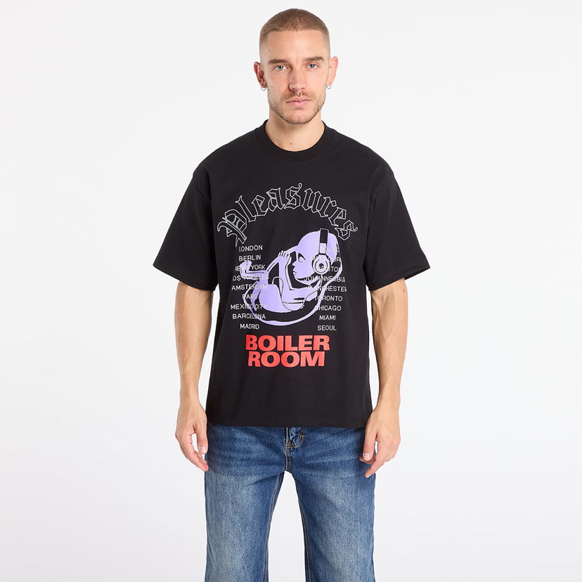 Majica kratkih rukava Pleasures Headphone Boiler Room T-Shirt Crna | P25F009-BLACK