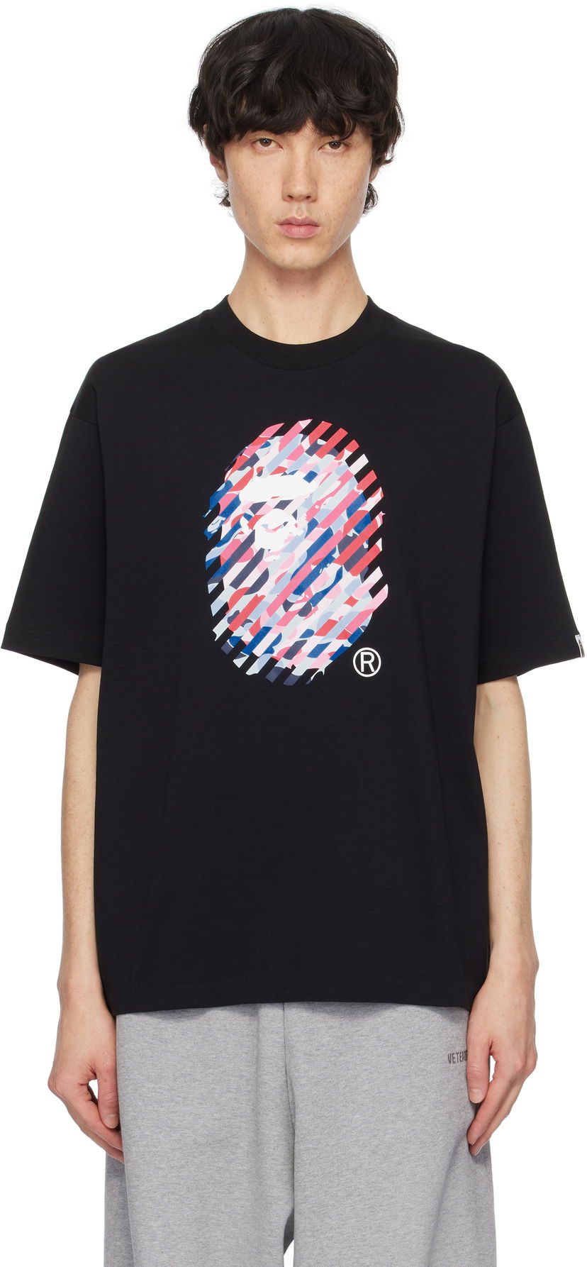 Majica kratkih rukava BAPE Camo Illusion Ape Head Relaxed Fit T-shirt Crna | 001TEK801344M
