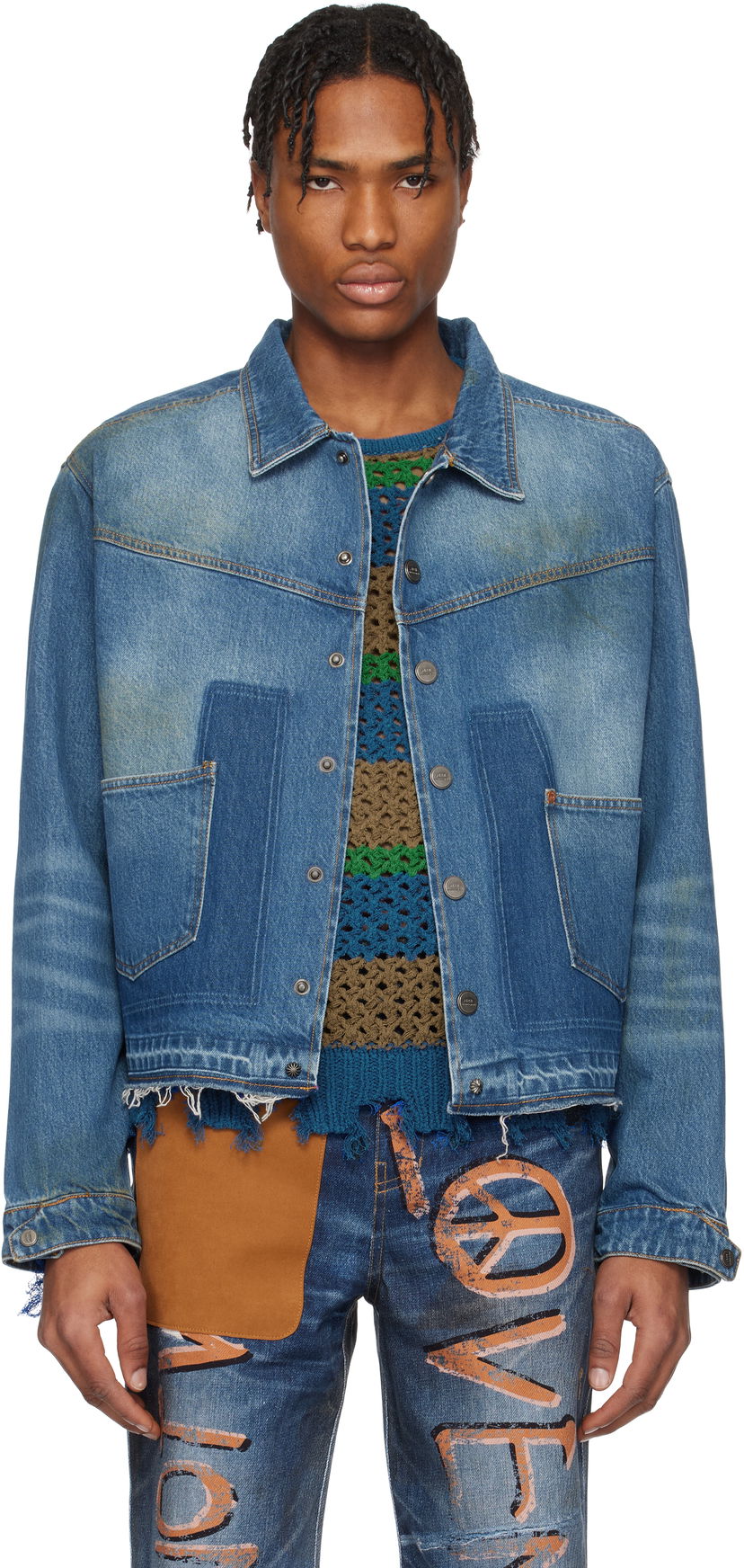 Jakna Andersson Bell Andersson Bell Rodeo Motorcycle Denim Jacket Plava | awa676m