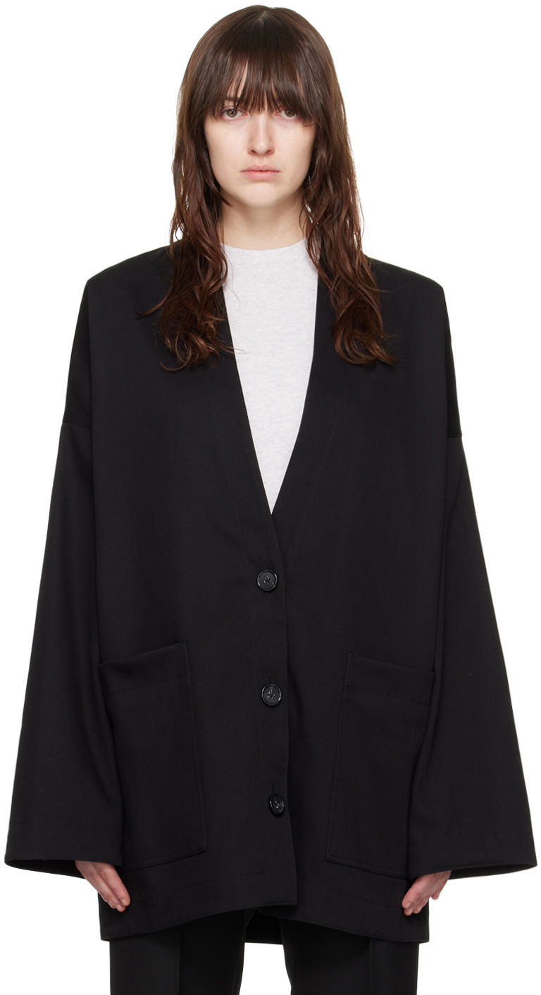 Kaputi TOTEME TOTEME Patch Pocket Cardigan Crna | 243-WRO0128-FB0188