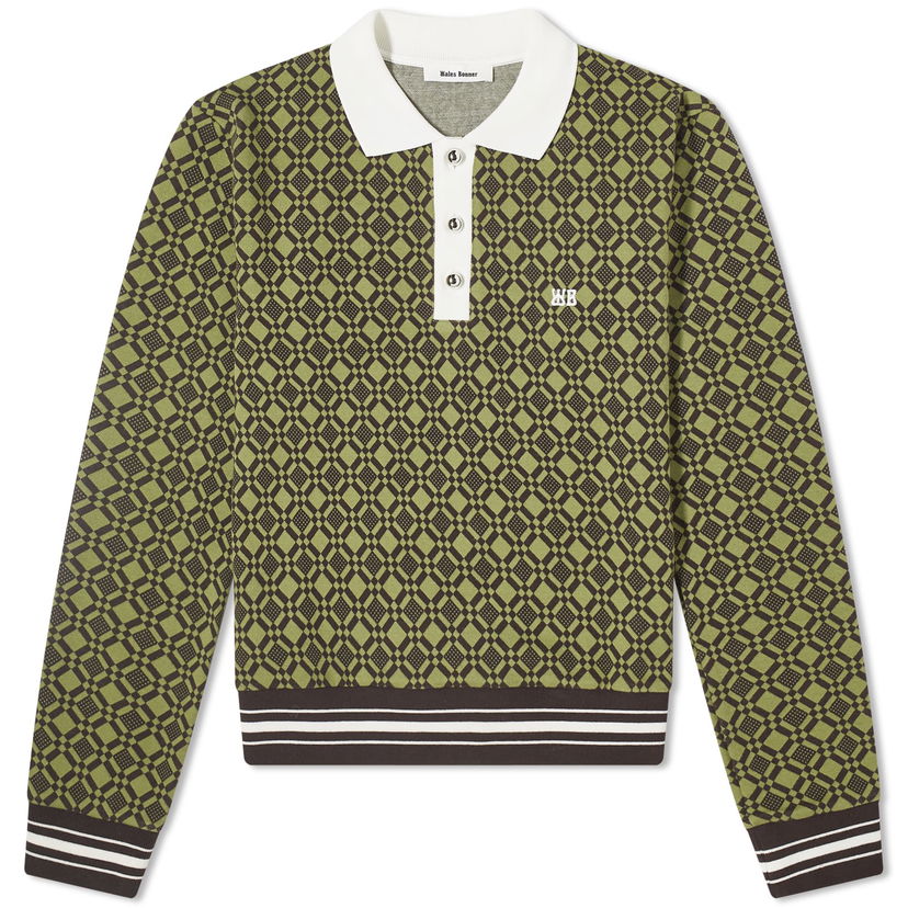 Dukserice Wales Bonner Power 1/4 Zip Top Zelena | WS24JE29-JE07-7800