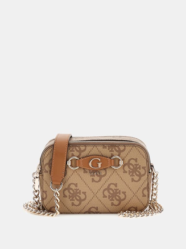 Ručna torbica GUESS Izzy 4G Logo Mini Crossbody Bag Smeđa | HWOS8654140