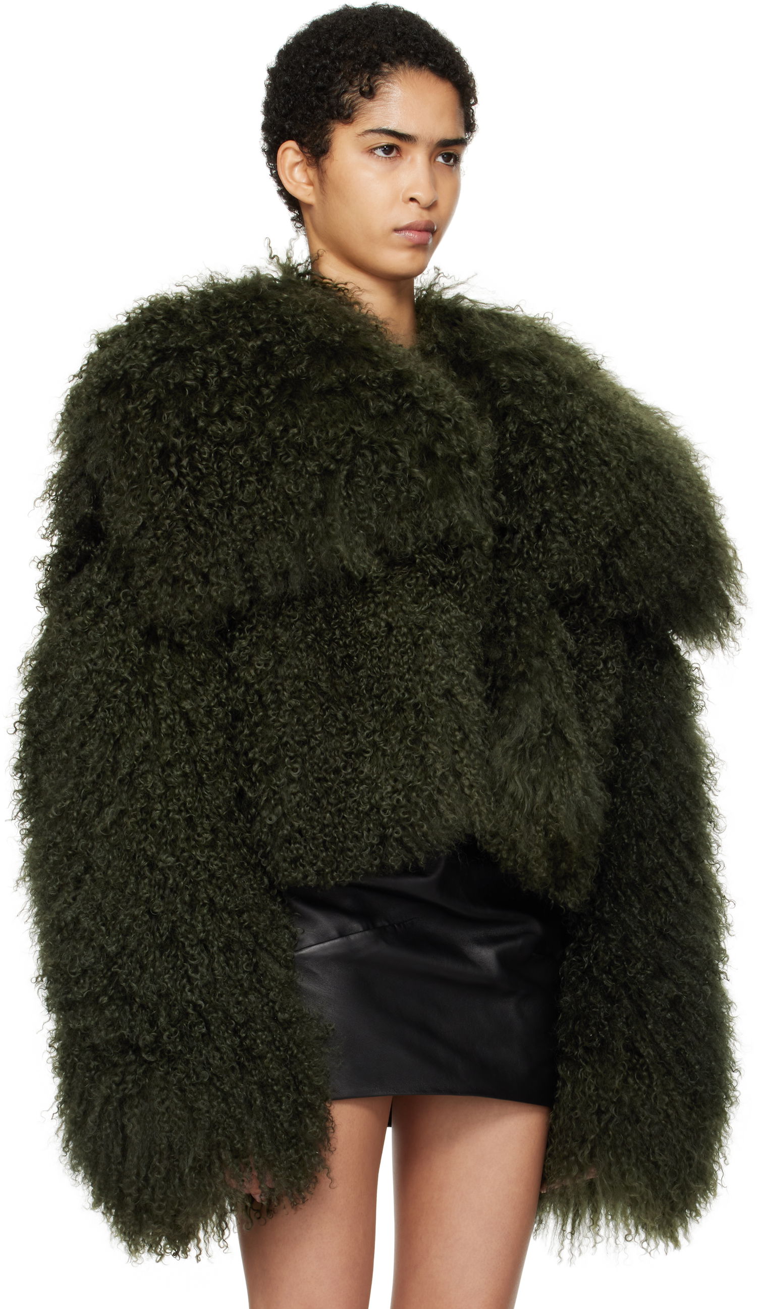 Jakna The Attico Attico Cropped Shearling Jacket Zelena | 250WCB00081 LBT044AA, 1