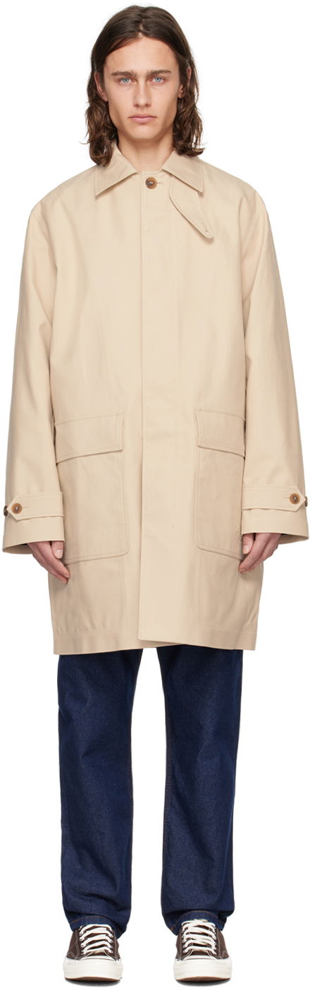 Trenčkot MAISON KITSUNÉ Button Coat Bež | MM02205WM0024P218