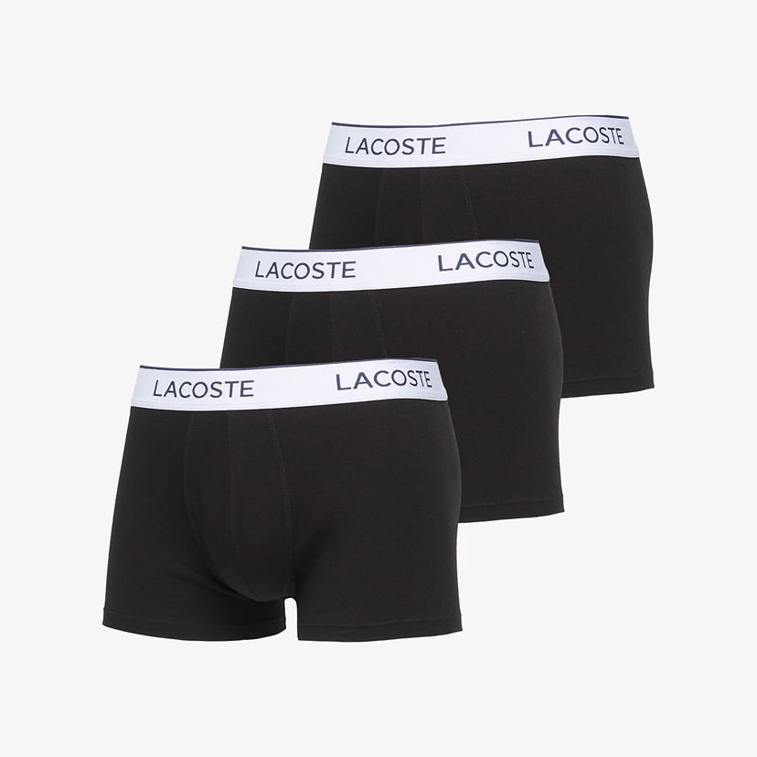 Bokserice Lacoste Trunks Underwear 3-Pack Crna | 5H9002 031