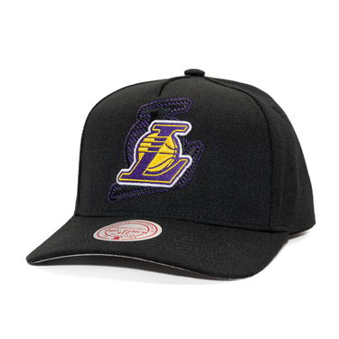 Kapa Mitchell & Ness NBA Los Angeles Lakers Tilted Pro Snapback Cap Crna | HP12813-LALBLCK, 0