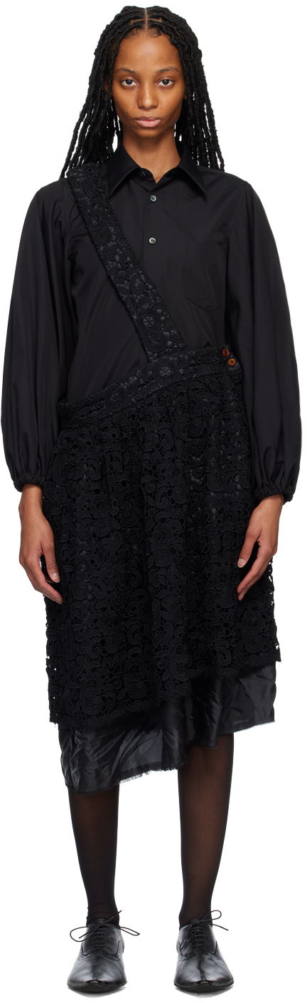 Haljina Comme des Garçons Comme des Garçons Floral Lace Midi Skirt Crna | RK-A004-051