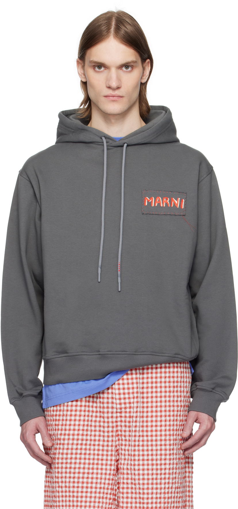 Dukserice Marni Marni Loopback Cotton Jersey Hoodie Siva | FUMU0137X0 UTC275