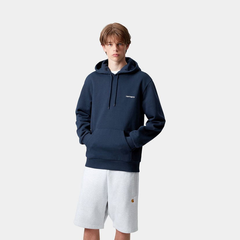Dukserice Carhartt WIP Carhartt WIP Hooded Script Embroidery Sweatshirt Tamnoplava | I035392_25