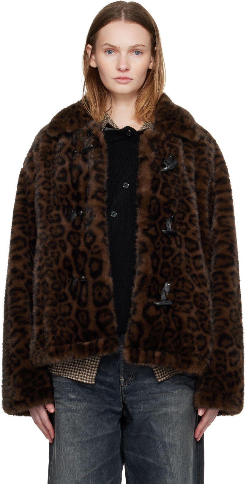 Jakna Andersson Bell Andersson Bell Leopard Fur Duffle Jacket Smeđa | awa735u