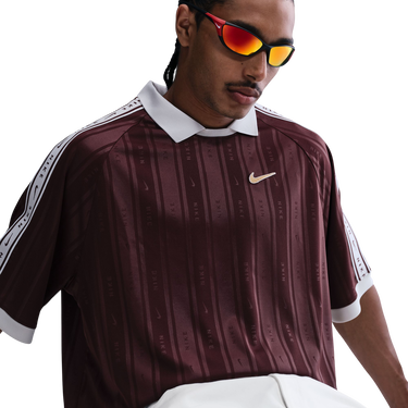 Polo majica Nike Sportwear Vertical Stripe Polo Shirt with Taped Sleeves Tamnocrvena | ih4292-652, 2