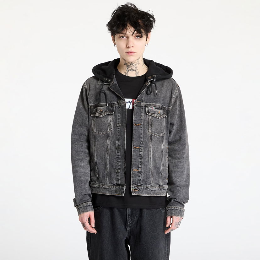 Jakna Tommy Hilfiger Tommy Jeans Hooded Ryan Regular Trucker Jacket Siva | DM0DM20621 1BZ
