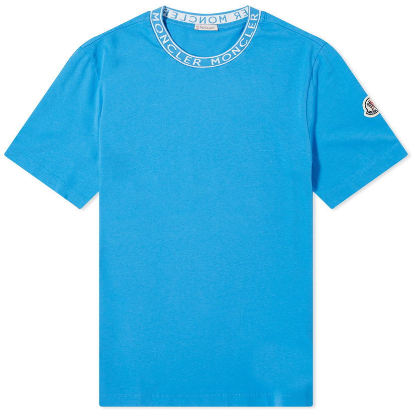 Majica kratkih rukava Moncler Collar Logo T-Shirt Plava | 8C000-24-8390T-72I