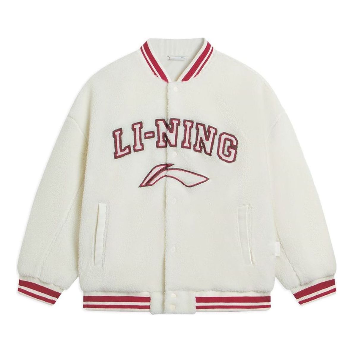 Bomber jakna Li-Ning Polar Fleece Logo Baseball Jacket Bijela | AFDSD31-1, 0