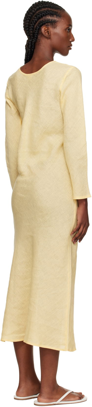 Haljina Baserange Baserange Dydine Long Sleeve Maxi Dress Žuta | DRDYL-FL-AU25, 2